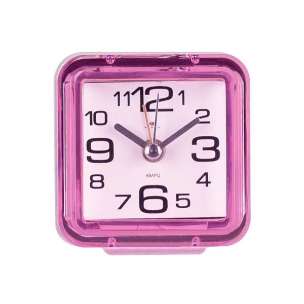Будильник 7*7см кварц РУБИН Классика розовый (40)