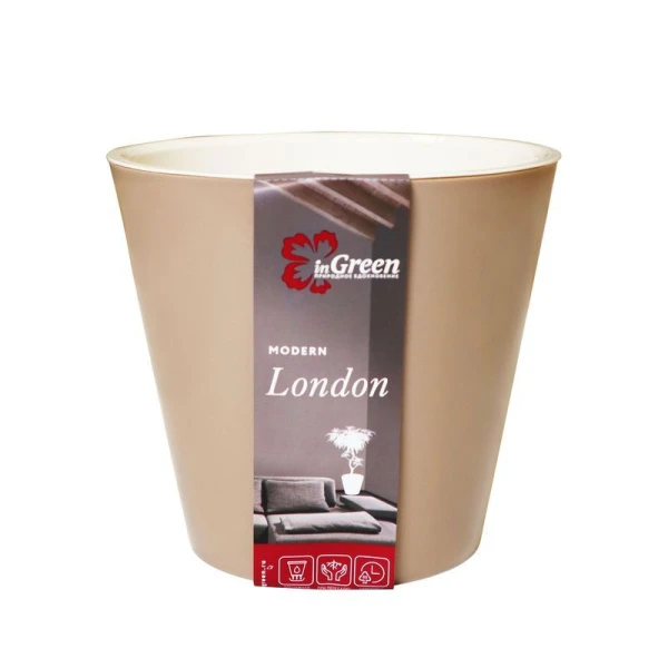Горшок для цветов 1л 12,5см пластик London молочный шоколад (12)