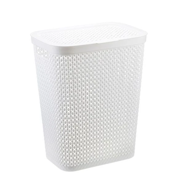 Корзина для белья 35л 380*260*480мм пластик ПИРУЛА Белый (5)