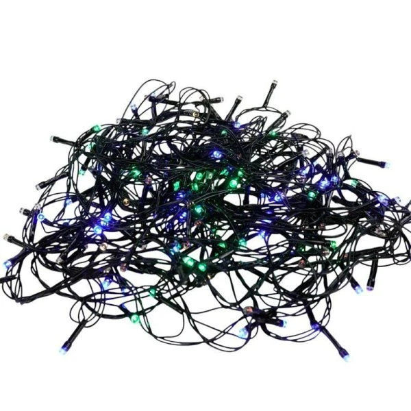 Гирлянда эл. вьюн 10м СНОУ БУМ 200LED, мультицвет, 8 реж., ПВХ черный, коннектор, 220В