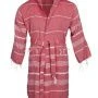 Халат пештемаль 100% хлопок с капюшоном SULTAN S красный