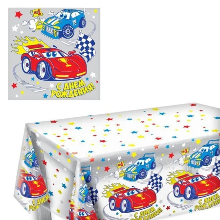 Скатерть одноразовая 130*200 Тачки