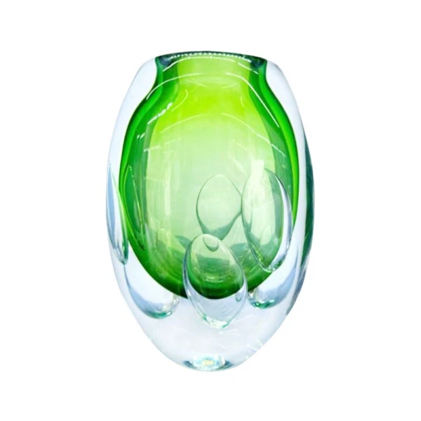 Ваза для цветов 22,5*14,5*8,5см стекло БАБЛ зеленая тяжелая JZ-1523/JC-15938 (6)