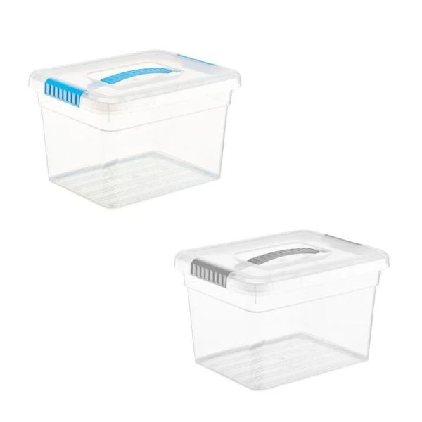 Контейнер для хранения 5л 250*200*160мм пластик Standart с ручкой прозрачно-голубой (14)