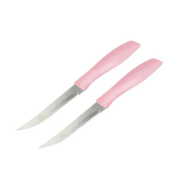 Ножи с зубчиками набор 2шт 11,5/21см нерж.сталь розовый (600) JC-15554