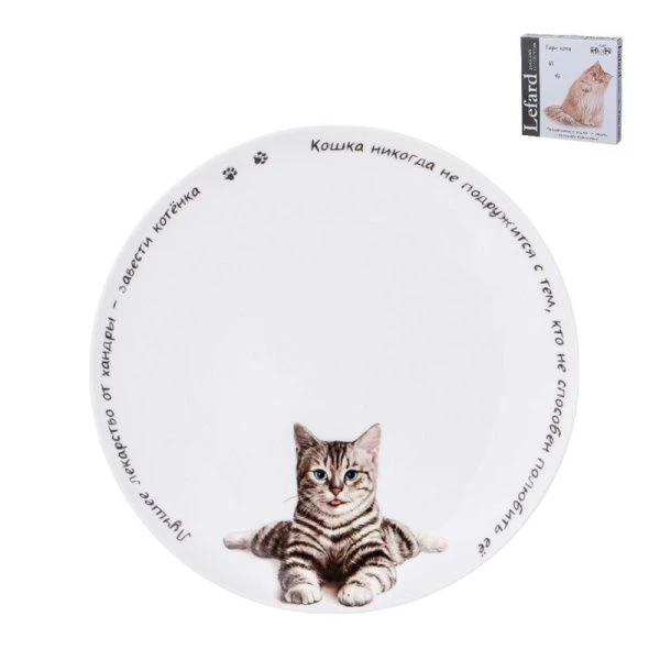Тарелка мелкая 20,5см фарфор БЕРИ КОТА десертная (48)