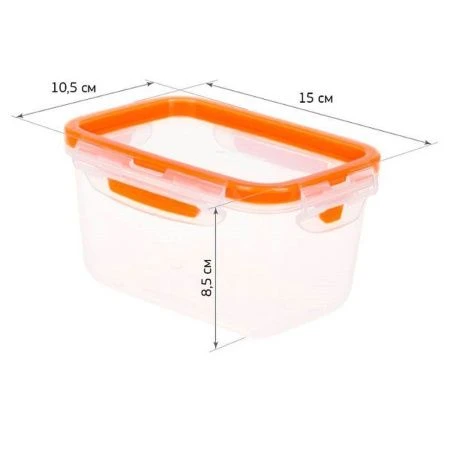 Контейнер пищевой 700мл пластик РИЧ герметичный оранжевый (16)