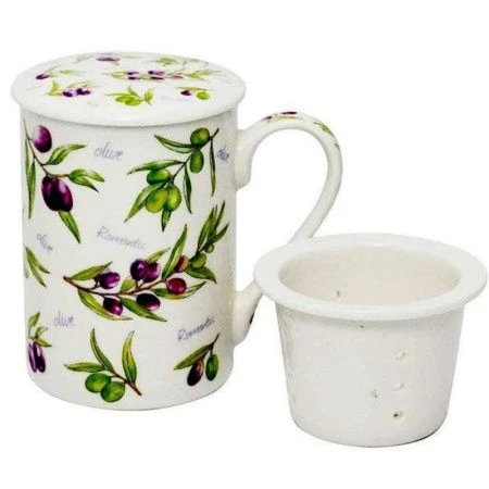 Кружка заварочная 280мл фарфор с керамическим ситечком (36)