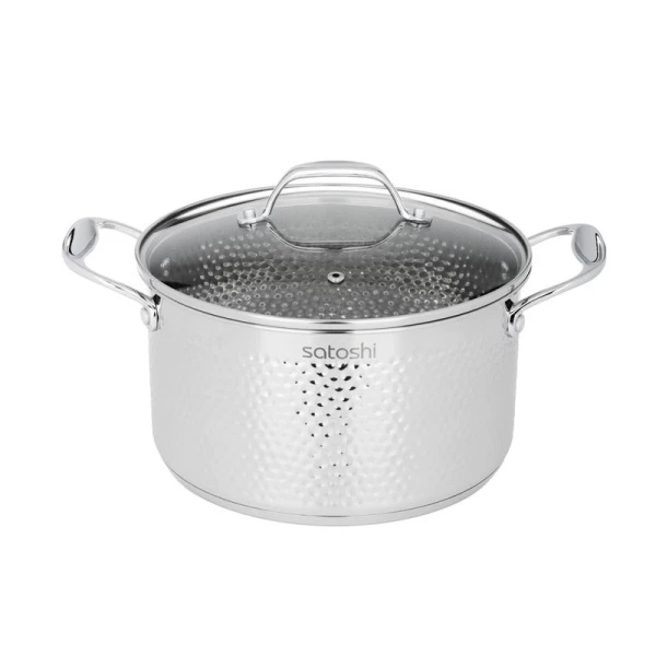 Кастрюля 4,5 нерж.сталь АРЗОН со стекл.крышкой 22*12,5см индукция  (6)