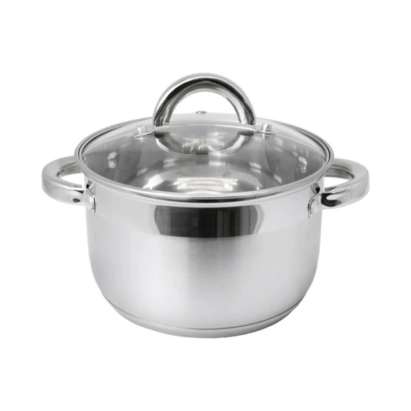 Кастрюля 3,9л нерж.сталь Rondy со стекл.крышкой 20см индукция подар.уп. ТМ Appetite SH07393 (6)