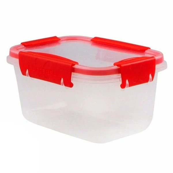 Контейнер пищевой 750мл 156*112*84мм пластик Butterfly BRIGHT герметичный красный (16)