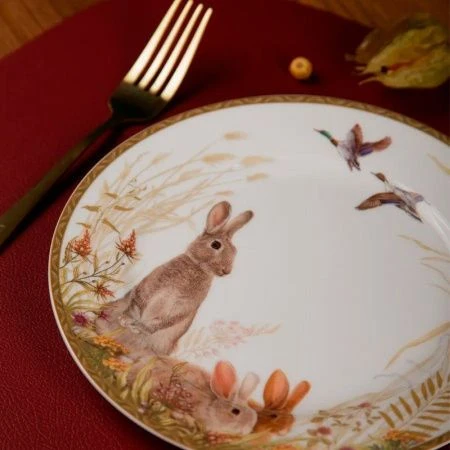 Тарелка мелкая 20,5см фарфор ОХОТА десертная (24)