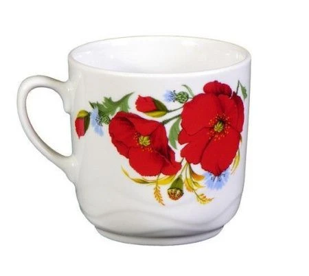 Кружка 350мл фарфор МАКИ КРАСНЫЕ Лагуна (24)
