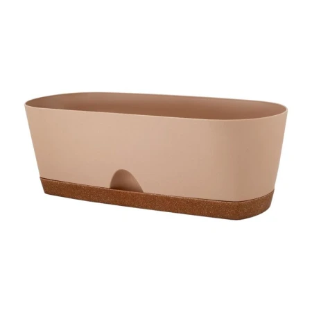 Балконный ящик 6л 40*17*13,3см пластик WOOD молочный шоколад/бук (12)