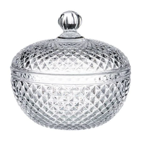 Сахарница 320мл 12*11см стекло Muza с крышкой (12)