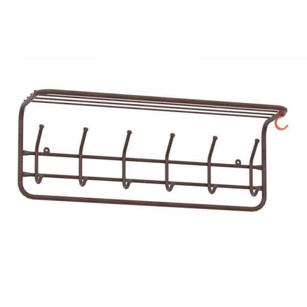 Вешалка настенная с полкой 80см металл корчневая 73*22*26,5см (1)
