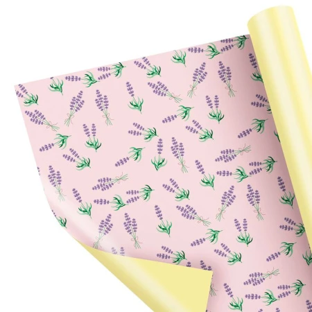 Бумага упаковочная глянцевая 70*100см двухсторонняя Лаванда (10)