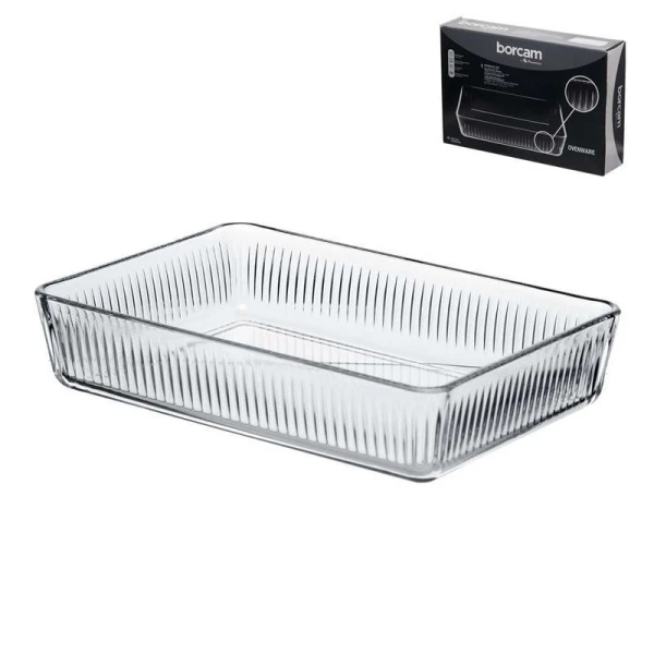 Форма для запекания 3л 30,6*20,9см стекло БОРКАМ прямоугольная (4)