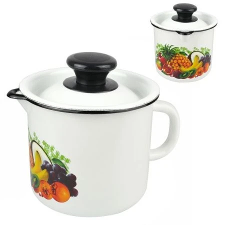 Кружка 1л эмаль ЭКВАДОР с крышкой белая с рис. 40204-072/4-У (9) Кружка 1л эмаль ЭКВАДОР с крышкой белая с рис. 40204-072/4-У (9)