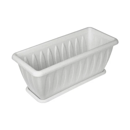 Балконный ящик 40см пластик ФЕЛИЦИЯ мрамор с поддоном С185М (9)