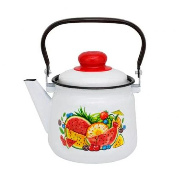 Чайник 1,5л эмаль АРБУЗ белый с рис. 01-2708/4 (8)