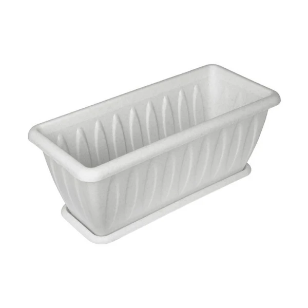 Балконный ящик 40см пластик ФЕЛИЦИЯ мрамор с поддоном С185М (9)