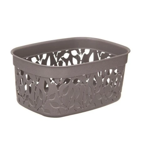 Корзинка для хранения 3л 240*175*110мм пластик ФЛОРА Французcкий серый  (10)