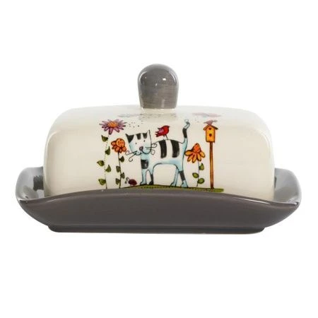 Масленка керамика ПОЛОСАТЫЙ КОТ (24) Масленка керамика ПОЛОСАТЫЙ КОТ (24)