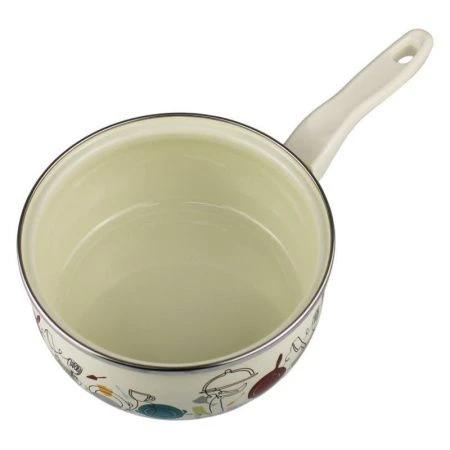 Ковш 1,5л эмаль КУХНЯ эксклюзив без крышки 16см, бакелит.ручка (6)