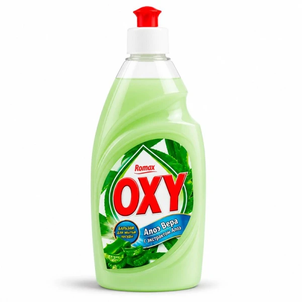 Бальзам для мытья посуды 900мл Romax OXY Алое вера (12)