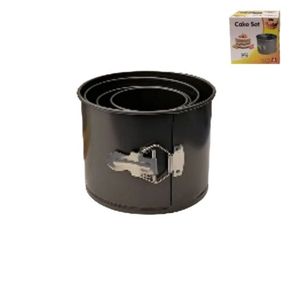 Форма для выпечки разъемная набор 4пр 10*10,5/12*10,8/14,5*12/17*13см угл.сталь (24)