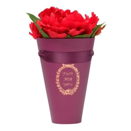 Коробка для цветов 13*7*20 Конус сливовый (120)