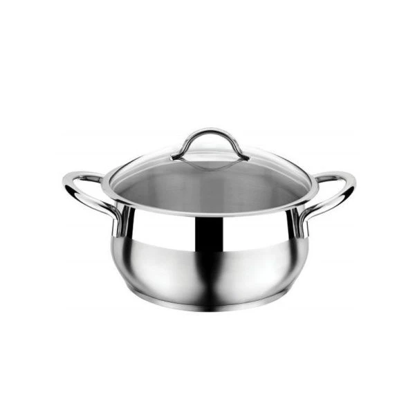 Кастрюля 4,5л 22*12см нерж.сталь Everest стекл.крышка 3ТТСКК0522002 (4)