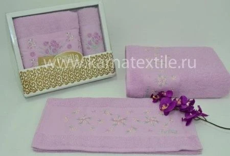 яяяНабор полотенец махровые PUPILLA PANO SOFT (50*90/70*140) (Сиреневый)