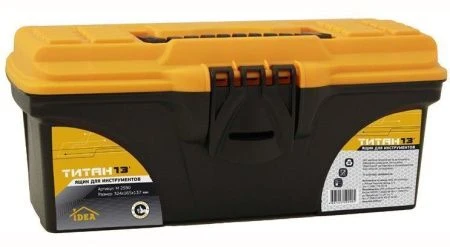 Ящик для инструментов 215*197*410мм пластик ТИТАН 16' черный с желтым (4)