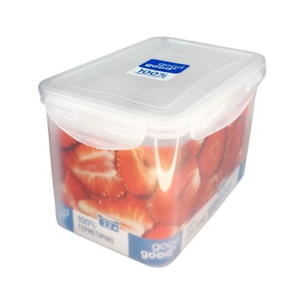 Контейнер пищевой 2,2л 205*135*130мм пластик Good&Good герметичный с защелками 3-3 (12)