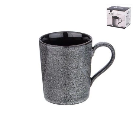 Кружка 300мл 11,5*8*9,5см фарфор ГРАФИТ темно-серая (36)