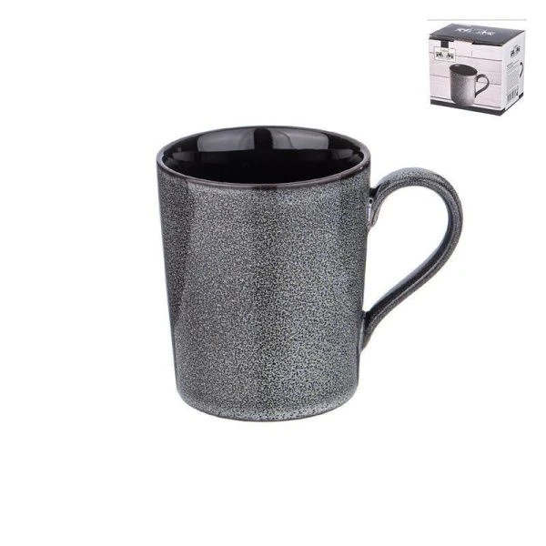 Кружка 300мл 11,5*8*9,5см фарфор ГРАФИТ темно-серая (36)