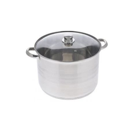 Кастрюля 13л нерж.сталь со стекл.крышкой 28*22см арт.5405 (4)