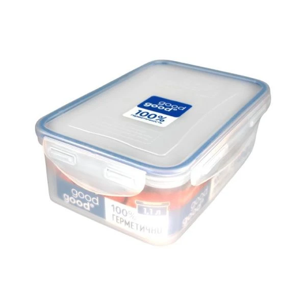 Контейнер пищевой 1,1л 205*135*67мм пластик Good&Good герметичный с защелками (14)3-1 (40)