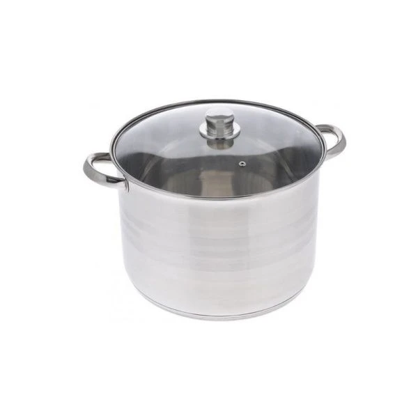 Кастрюля 13л нерж.сталь со стекл.крышкой 28*22см арт.5405 (4)