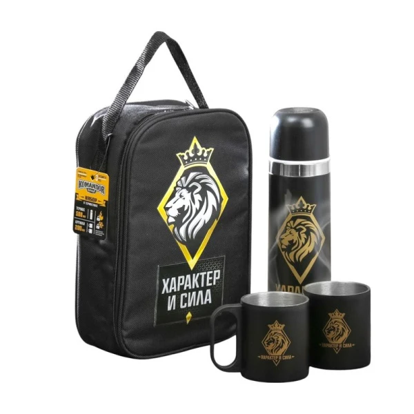 Набор туристический 2пр (термос 500мл, кружка 2шт) нерж.сталь Характер и сила (30) Набор туристический 2пр (термос 500мл, кружка 2шт) нерж.сталь Характер и сила (30)