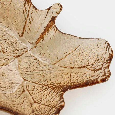 Блюдо 22*23см стекло Кленовый лист Autumn forest янтарное ANLAF-5758-AU25