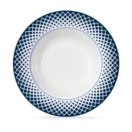 Тарелка глубокая 22см фарфор Teatro синий суповая TET-34-B