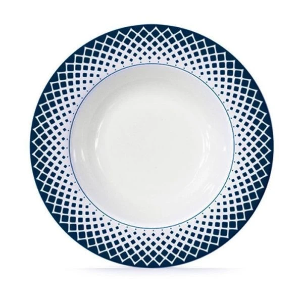 Тарелка глубокая 22см фарфор Teatro синий суповая TET-34-B