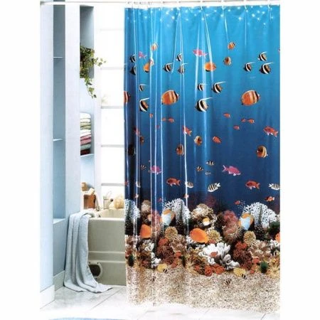 Штора для ванной 180*180см КОРАЛЛОВОЕ ДНО ЕЕН (36)