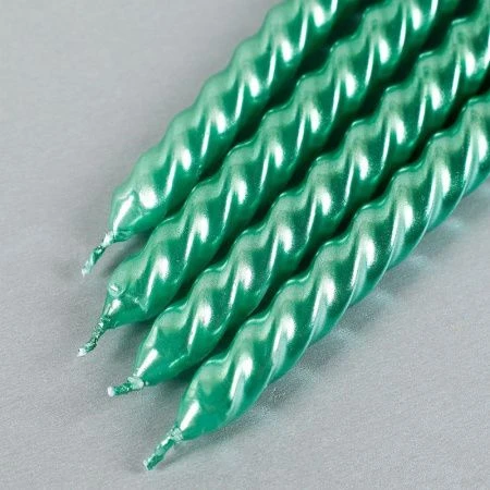 Набор свечей парафин 4шт. 25*1,7см зеленый FG-193 (72)