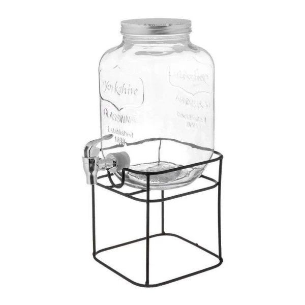 Банка для лимонада 4л стекло на мет.подставке 2000-4000 (8)
