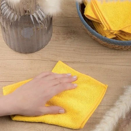 Салфетка набор 10шт 30*30см микрофибра жёлтая ГОРНИЦА (10)