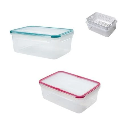 Контейнер пищевой 2,4л 239*165*94мм пластик ЭКСТРА ЛОК Bright L герметичный с сеткой (10)
